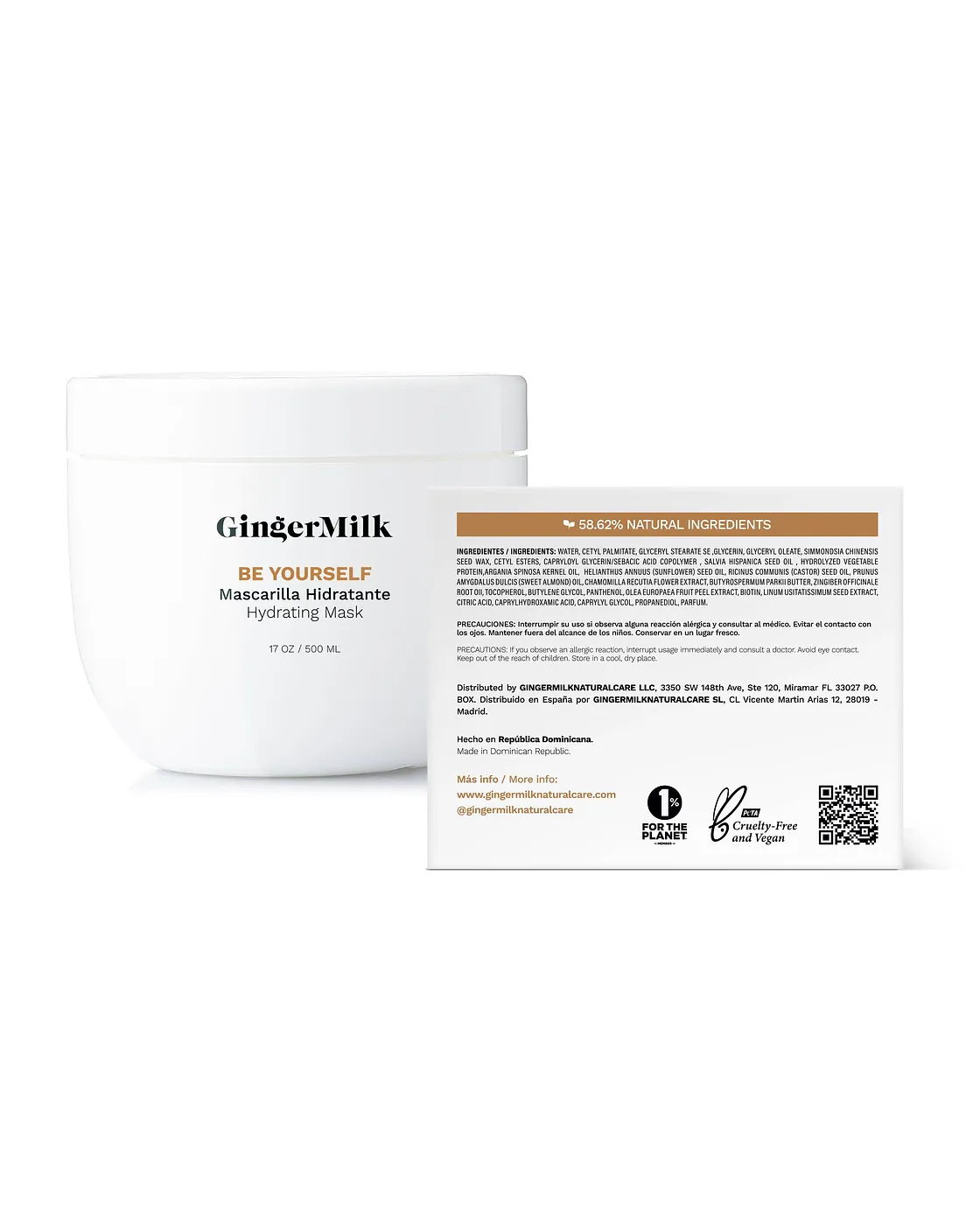 GINGER MILK MASCARILLA BE YOURSELF 17 oz