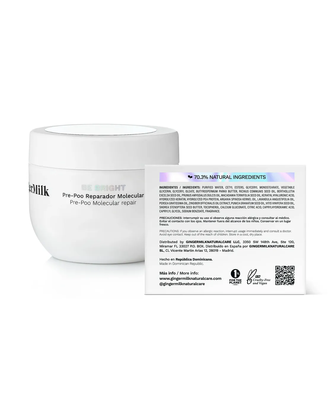 GINGER MILK BE BRIGHT PRE POO 8oz 