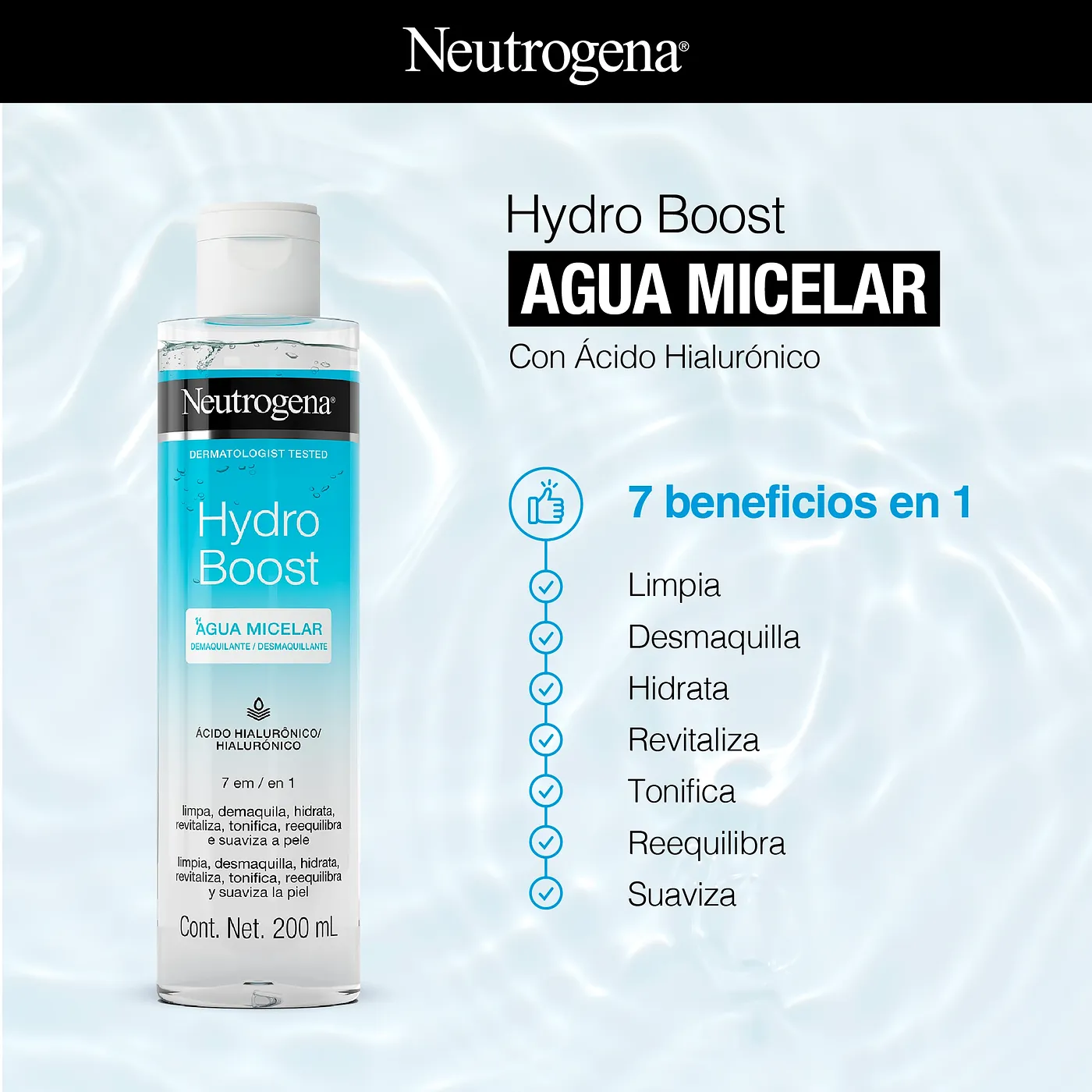 NEUTROGENA HYDRO BOOST AGUA MICELAR 200ML