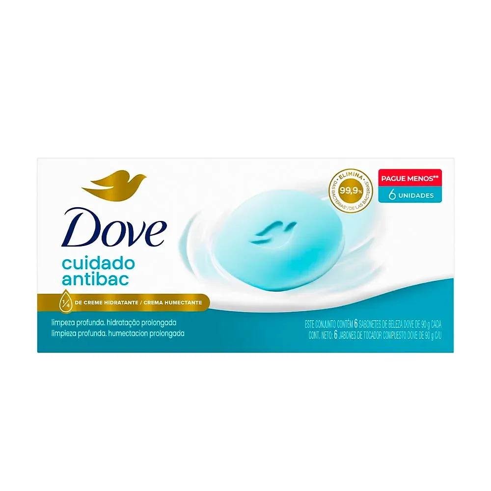 DOVE JABON CUIDADO ANTIBAC 6PACK
