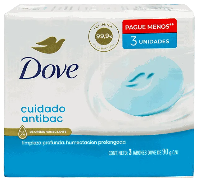 DOVE JABON CUIDADO ANTIBAC 3PACK