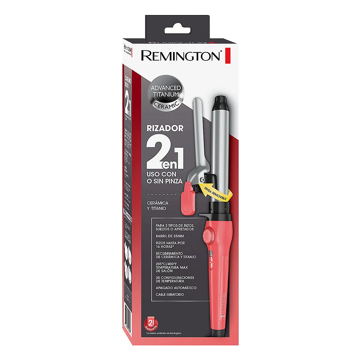 REMINGTON RIZADOR 2 EN 1 CERAMICA TITANIO CI5225CL