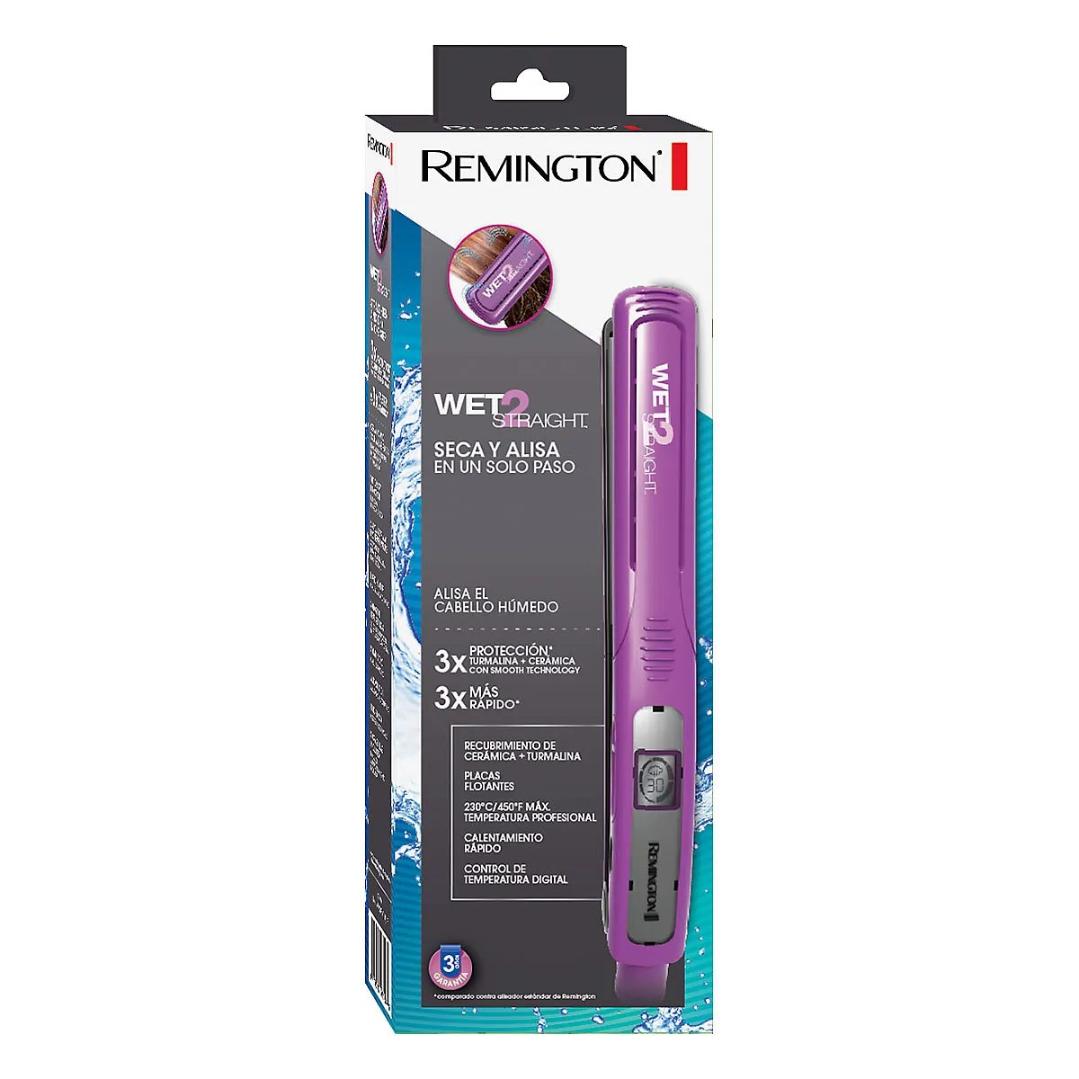 REMINGTON PLANCHA WET2STRAIGHT TURMALINA S7901P 390F