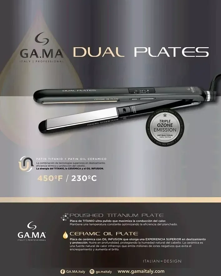 GAMA PLANCHA DUAL PLATES TITANIO+CERAMICA 450F