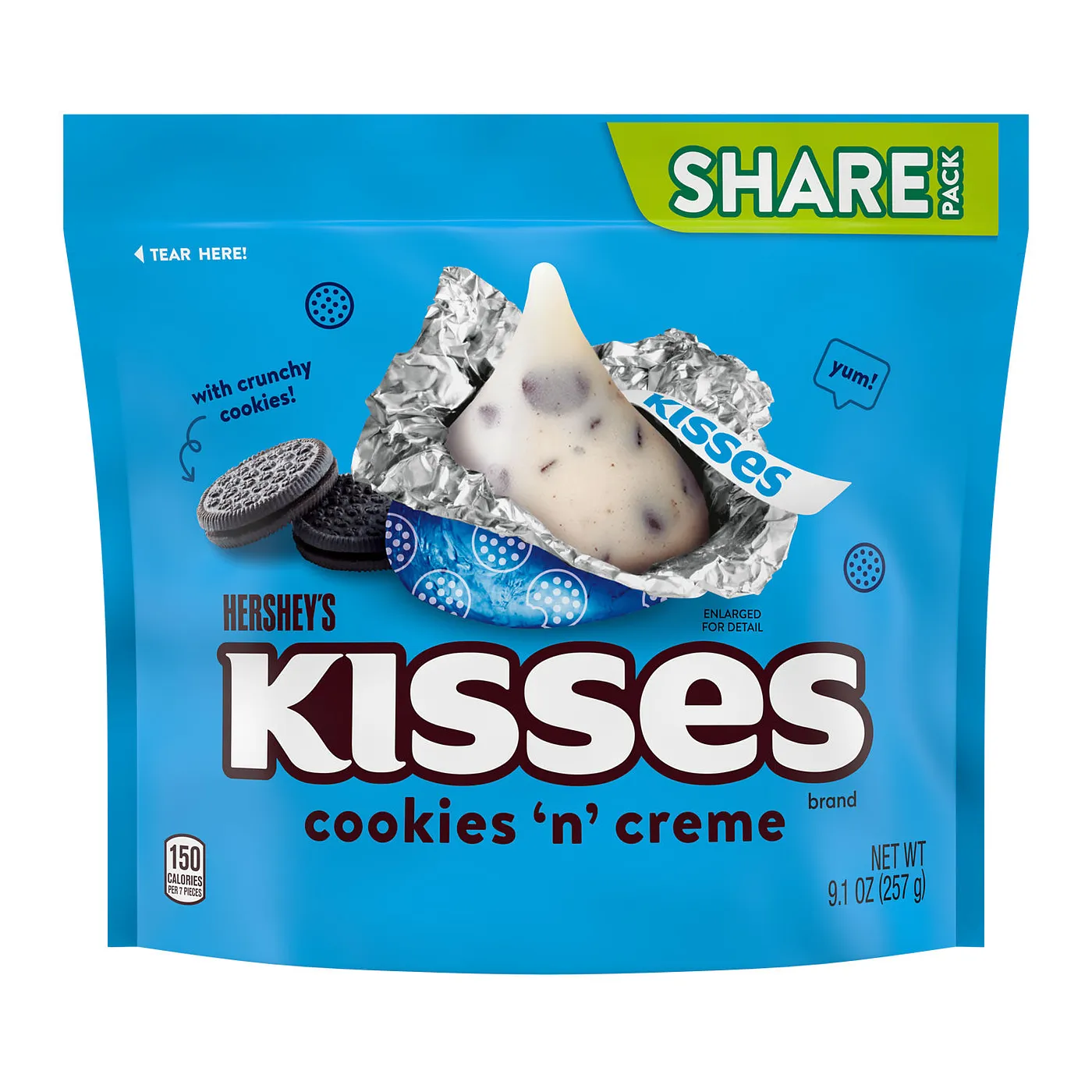 HERSHEYS COOKIES N CREME KISSES 9.1 OZ