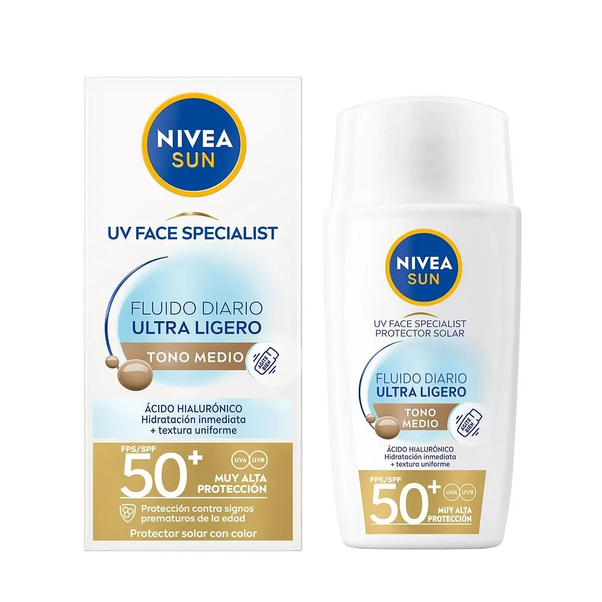 NIVEA SUN FACIAL ULTRALIGERO  TONO CLARO 40ML