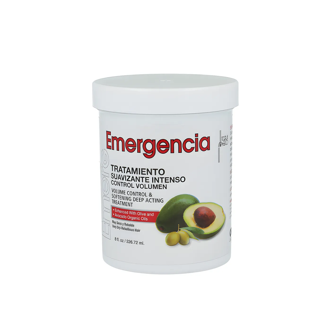 TRAT EMERGENCIA VOLUMEN 8oz, tratamiento leave-in para control de volumen y suavizado del cabello, botella 200ml