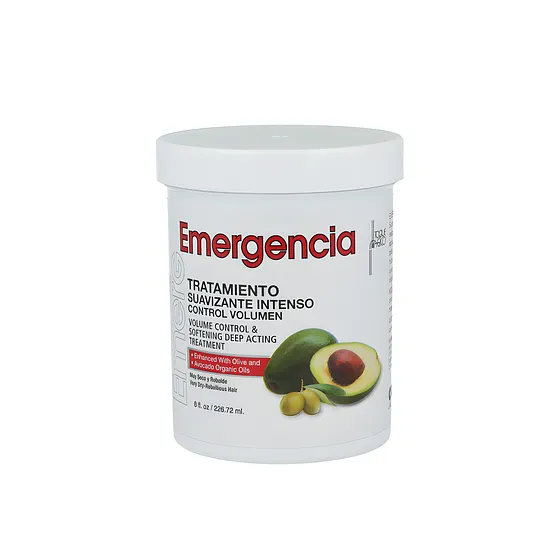 TRAT EMERGENCIA VOLUMEN 8oz, tratamiento leave-in para control de volumen y suavizado del cabello, botella 200ml