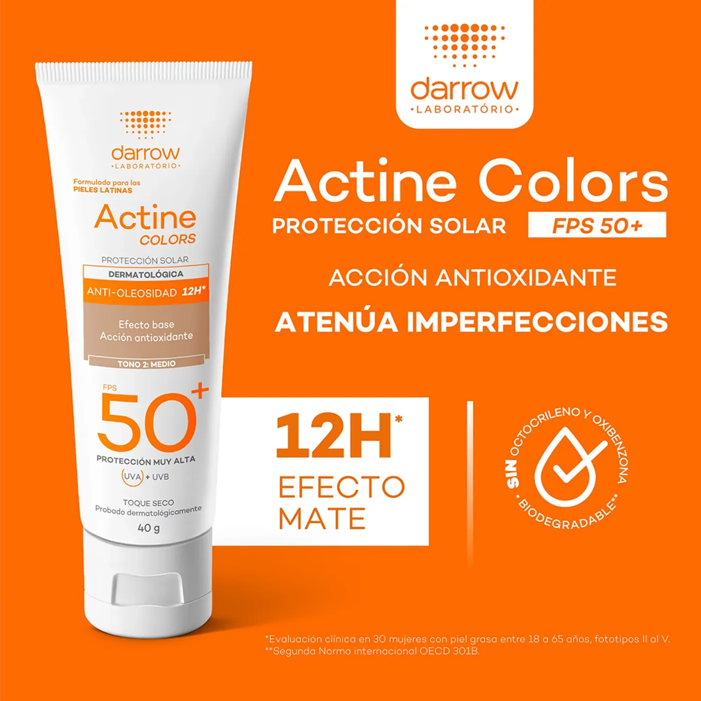 DARROW ACTINE SPF50 TONO CLARO 40G