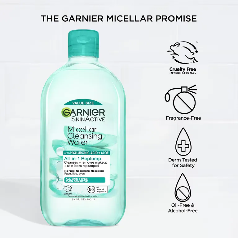 AGUA MICELLAR GARNIER HYALURONIC ACID+ALOE 13.5 OZ
