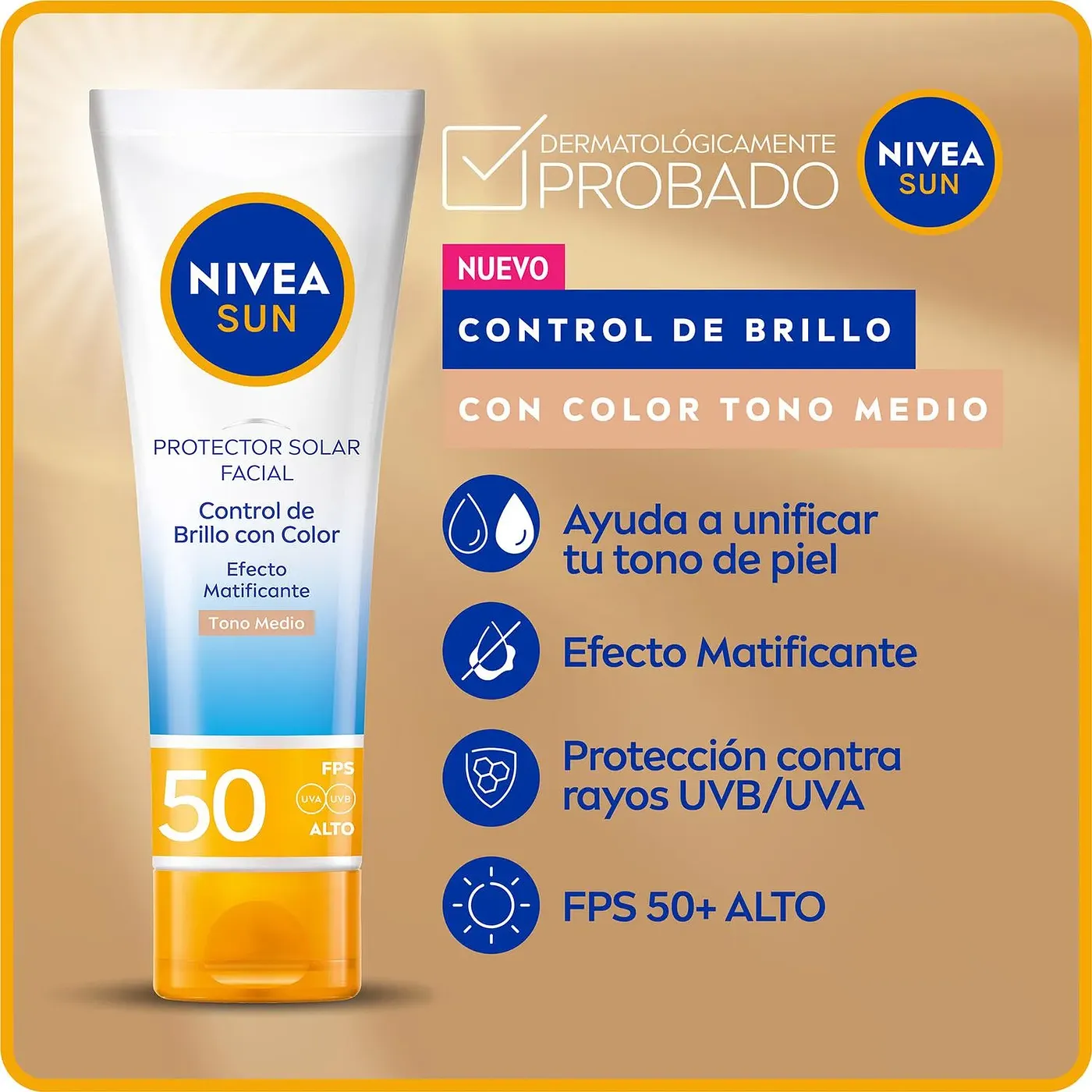 NIVEA PROTECTOR FACIAL TONO MEDIO 50ML