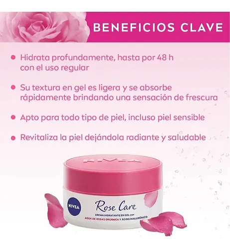 NIVEA AGUA ROSAS CREMA ACIDO HIALURONICO 50ML