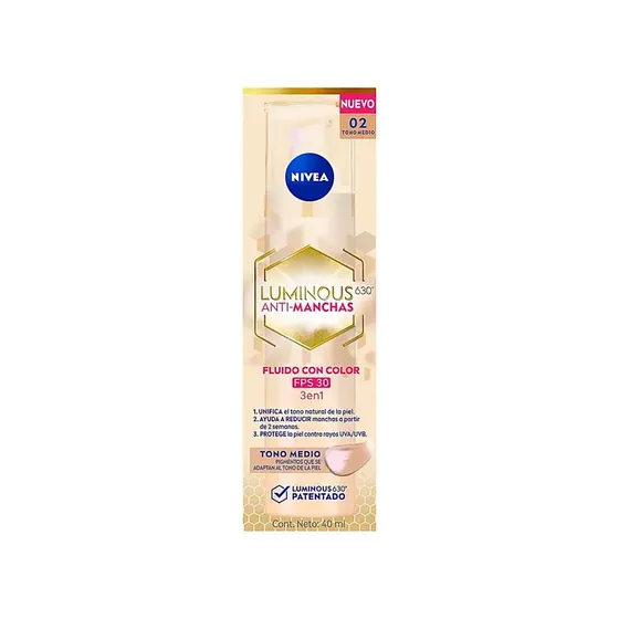 NIVEA LUMINOUS ANTI MANCHA 02 TONO MEDIO 40ML
