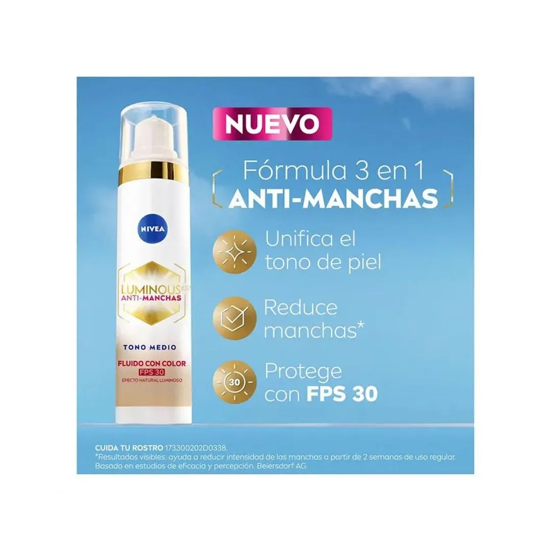 NIVEA LUMINOUS ANTI MANCHA 02 TONO MEDIO 40ML