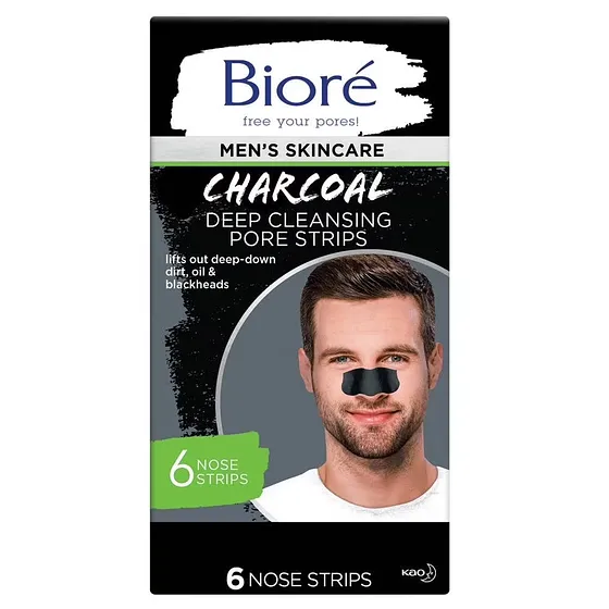 BIORE BANDAS LIMPIEZA CHARCOL MEN 6/1