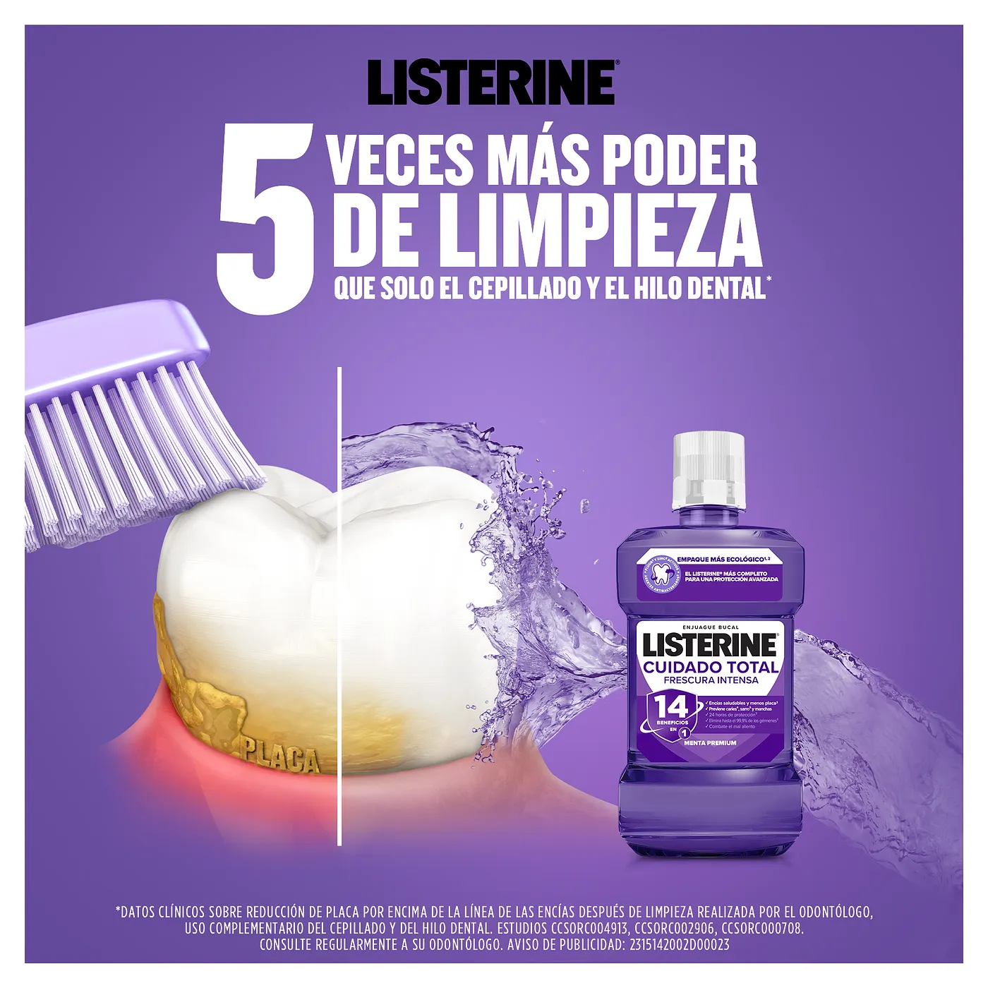  LISTERINE CUIDADO TOTAL FRESCURA INTENSA 250ML 