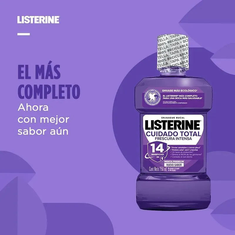 LISTERINE CUIDADO TOTALFRESCURA INTENSA 500ML