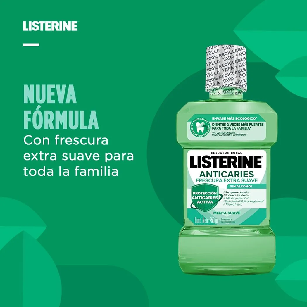 LISTERINE ANTICARIES FRESCURA EXTRA SUAVE 500ML