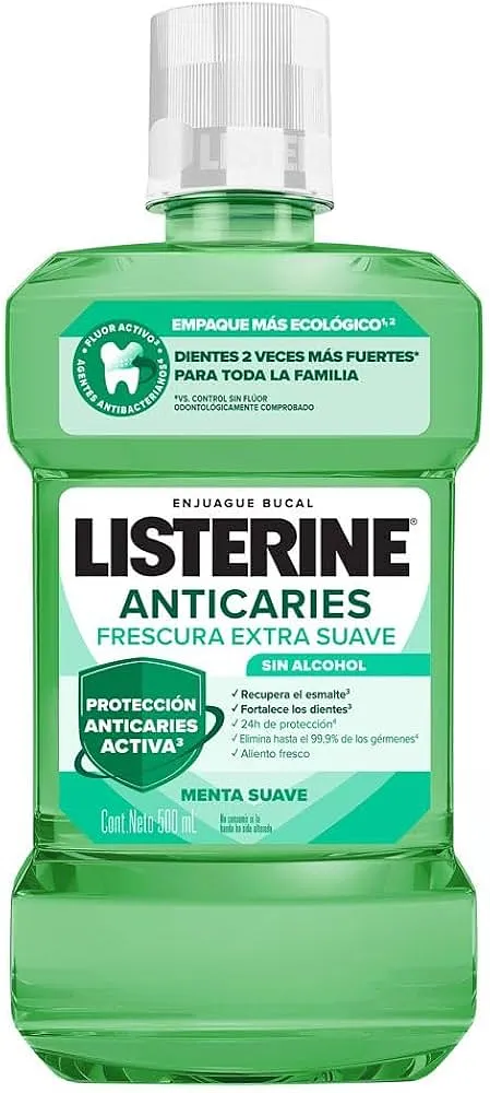 LISTERINE ANTICARIES FRESCURA EXTRA SUAVE 500ML