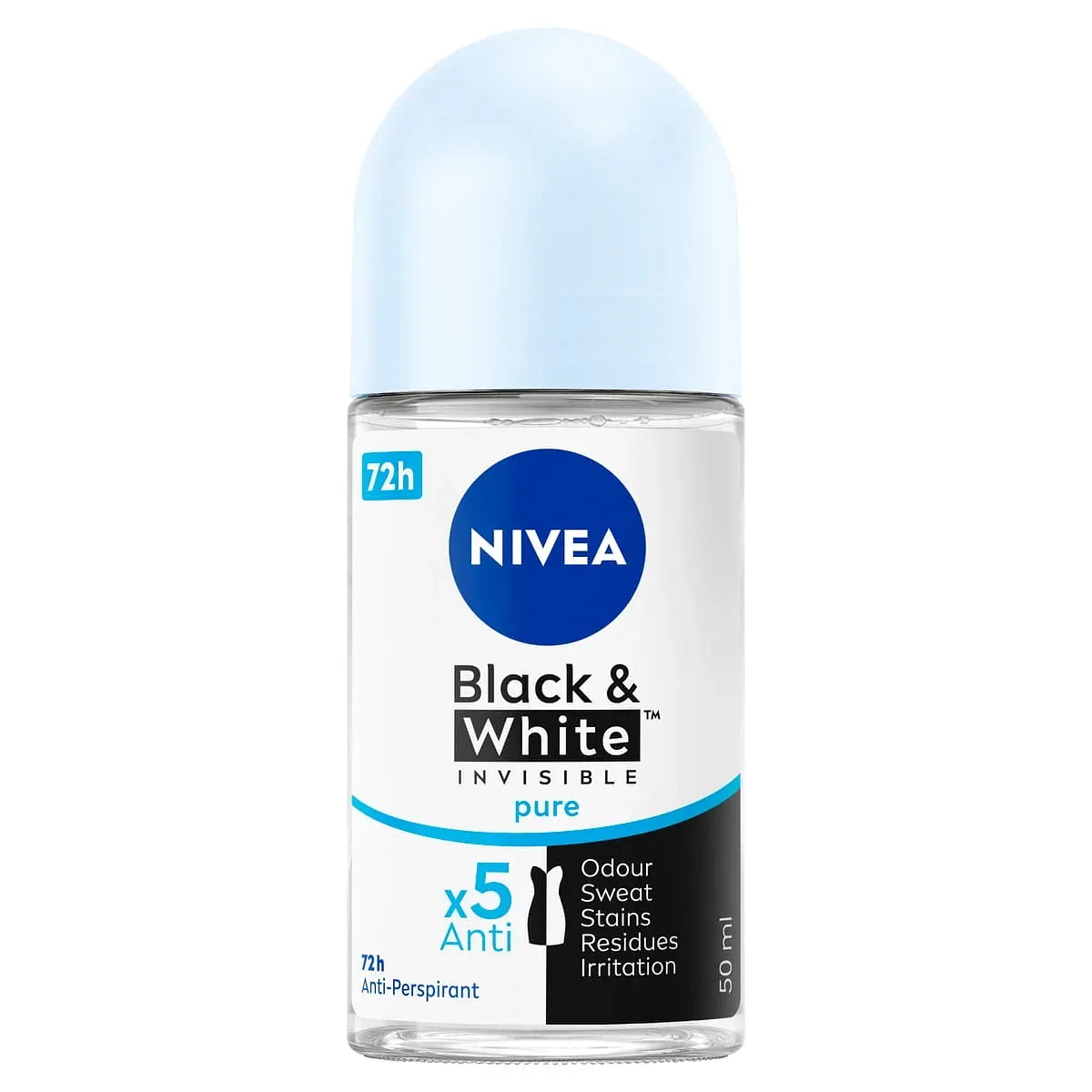 NIVEA ROLL ON BLACK & WHITE INVISIBLE PURE 50ML