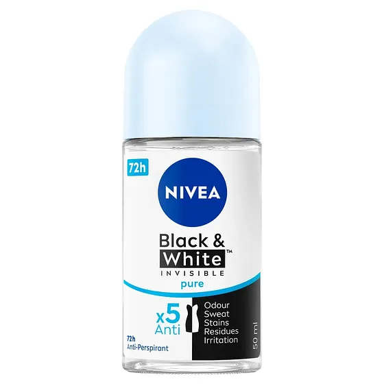 NIVEA ROLL ON BLACK & WHITE INVISIBLE PURE 50ML