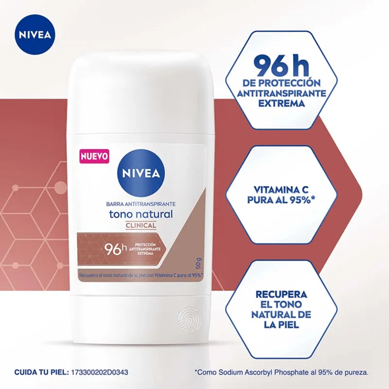 NIVEA Deo Stick Clinical 50g Protección 96h Antitranspirante