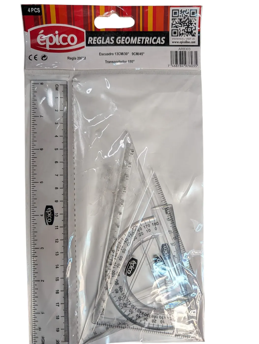 EPICO SET REGLAS GEOMETRICO 20CM