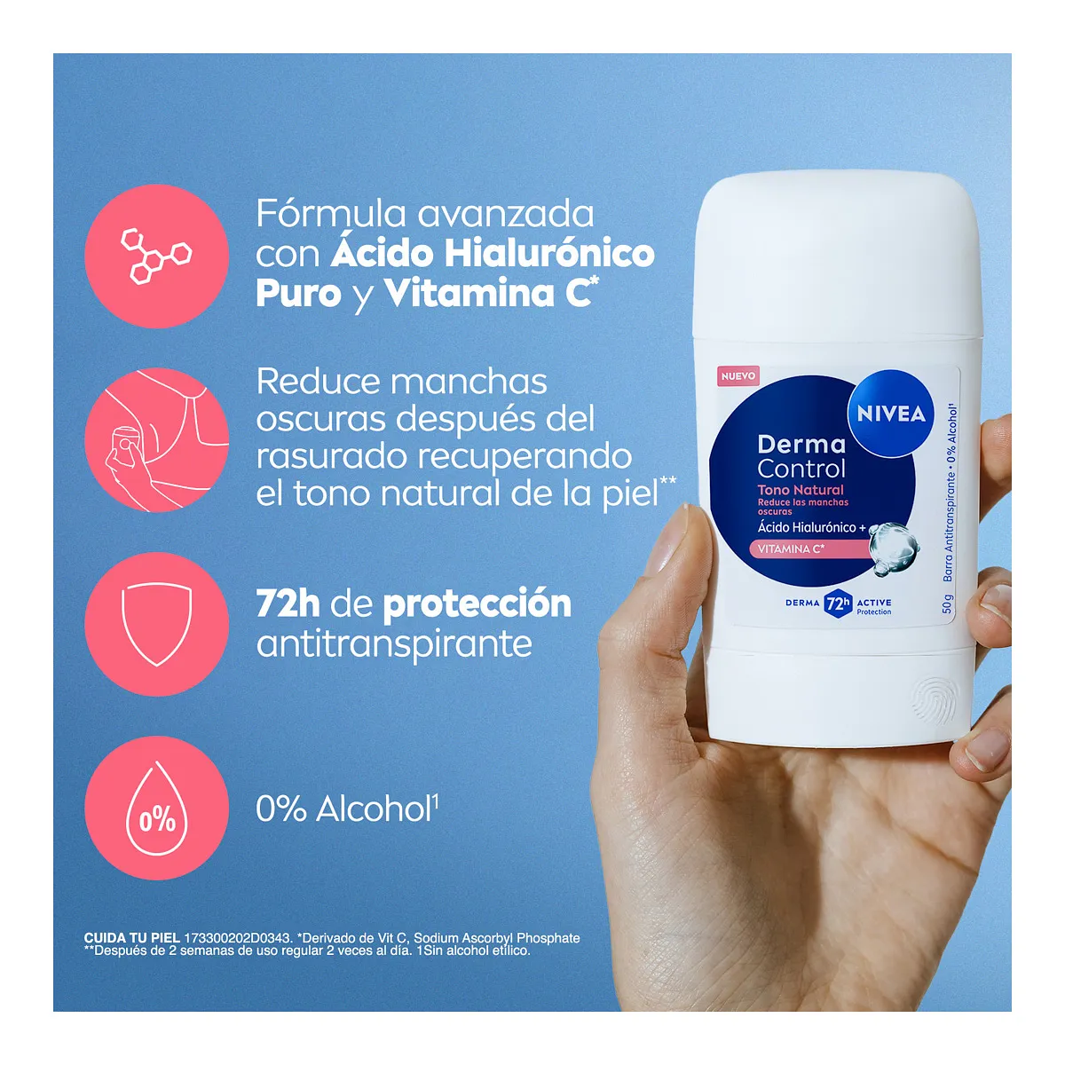 NIVEA DEO STICK DERMA TONO NATURAL 50G