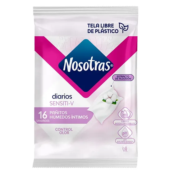 NOSOTRAS PANITOS INTIMOS DIARIOS SENSITI-V 16UND