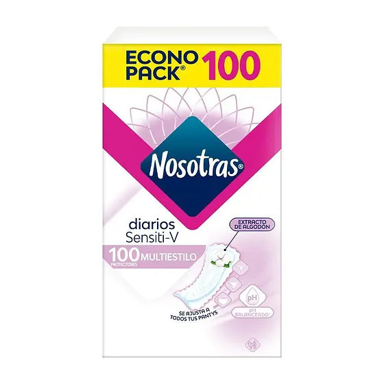 NOSOTRAS DIARIOS SENSITI-V MULTIESTILO 100UND