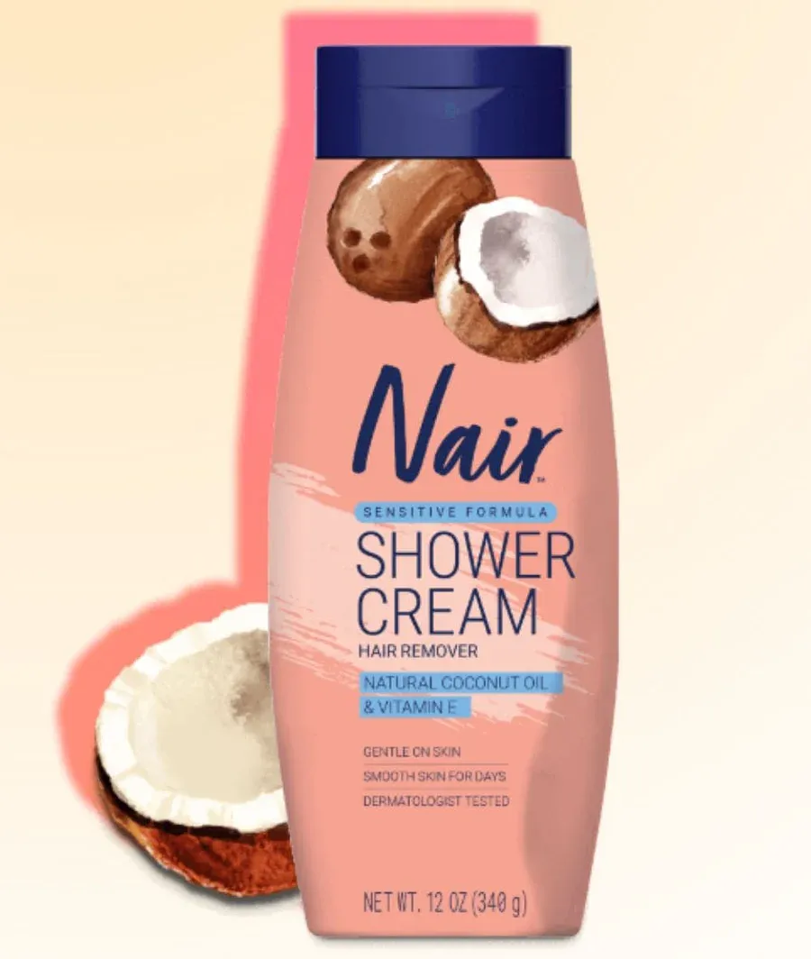 NAIR SHOWER CREAM NATURAL COCO OIL VIT E 12 OZ