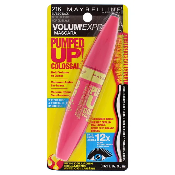 MAYBELLINE PUMPED UP COLOSSAL C BLACK 216