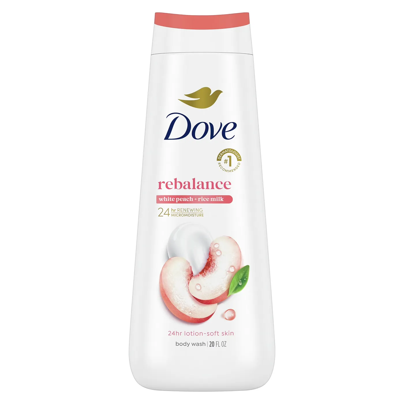 DOVE BODY WAHS PEACH 20oz