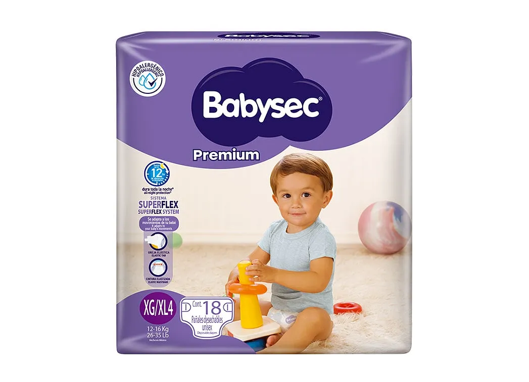 PANALES BABYSEC XL4/18PCS