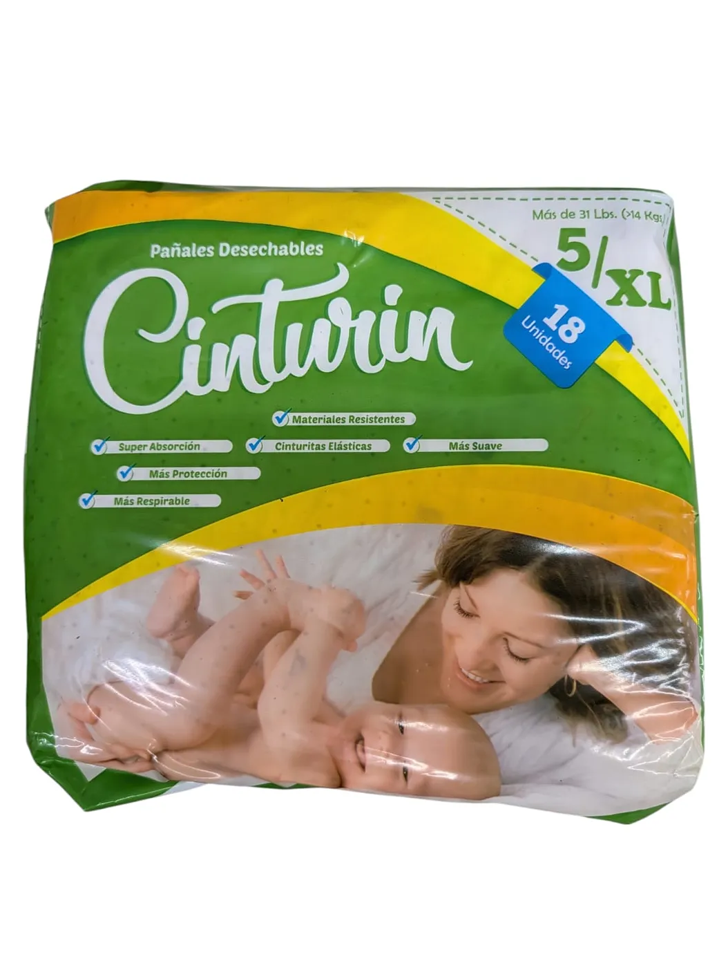 PANALES CINTURIN PAÑALES 5XL 18PCS