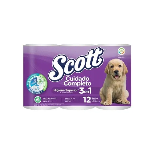 PAPEL SCOTT CUIDADO COMPLETO 3N1 12/1