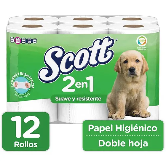 PAPEL SCOTT 2N1 SUAVE Y RESISTENTE 12/1