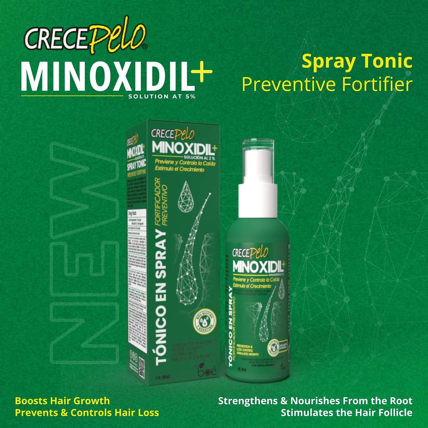 TONICO SPRAY CRECEPELO MINOXIDIL 4 OZ