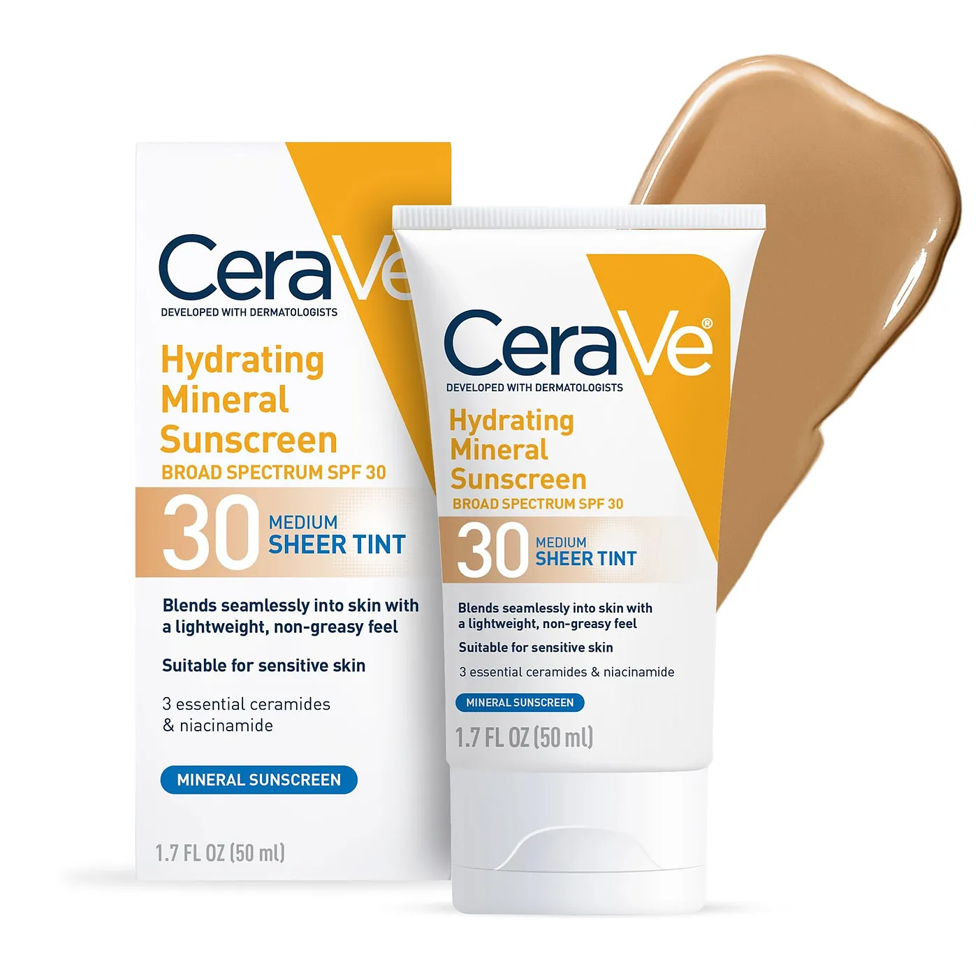 CERAVE HYDRATING MINERAL SUNSCREEN SPF30 MEDIUM 1.7oz