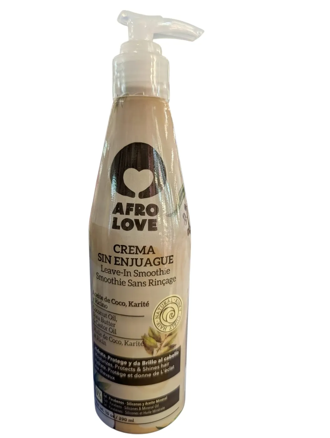 AFRO LOVE CREMA SIN ENJUEGUE COCO, KERITE Y RICINO 10 OZ
