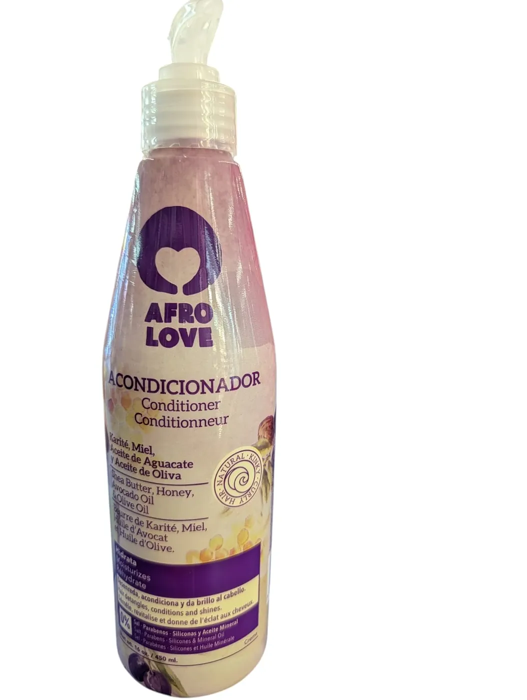 AFRO LOVE ACONDICIONADOR KARITE, MIEL Y ACEITES 16 OZ