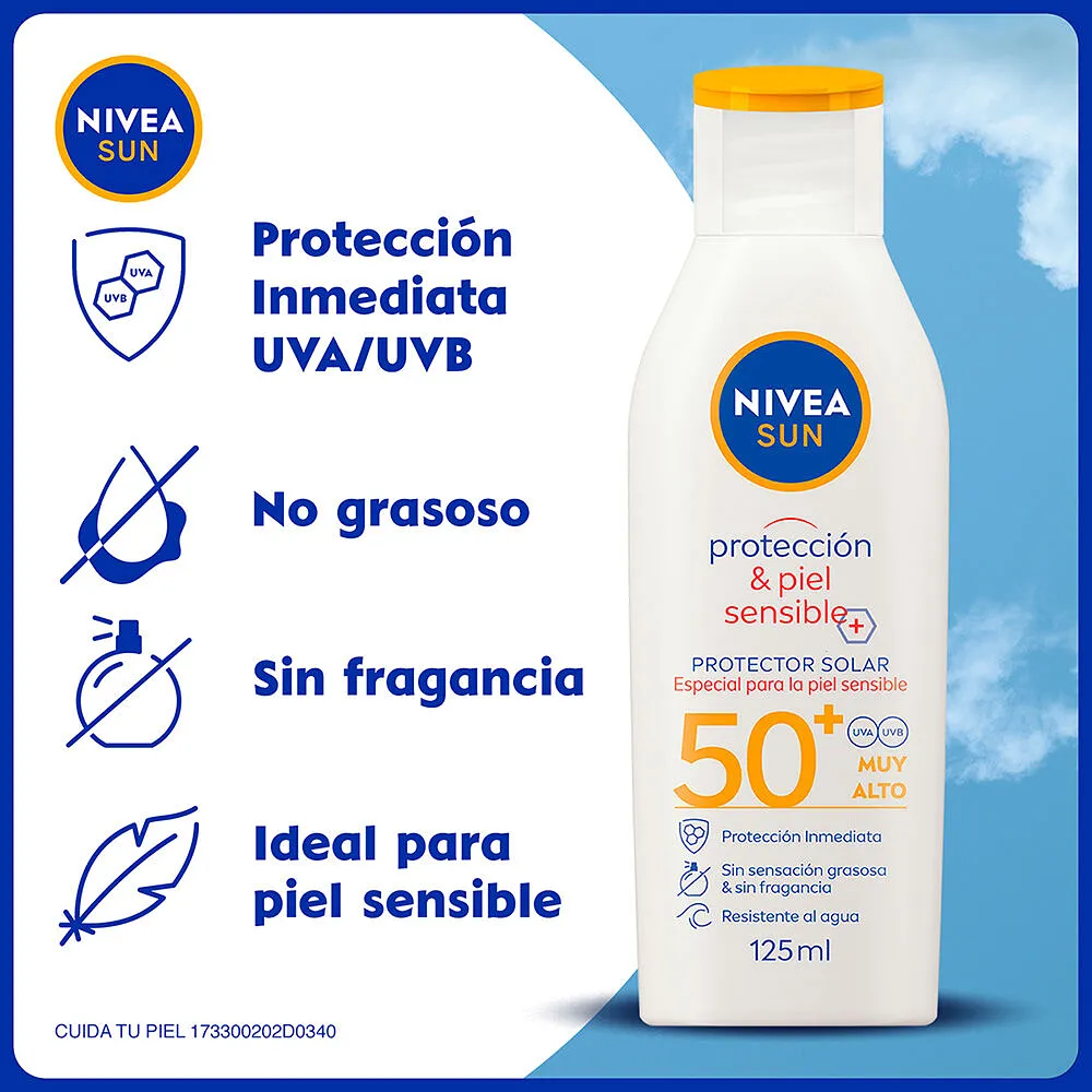 NIVEA SUN PIEL SENSIBLE SPF50 125ML