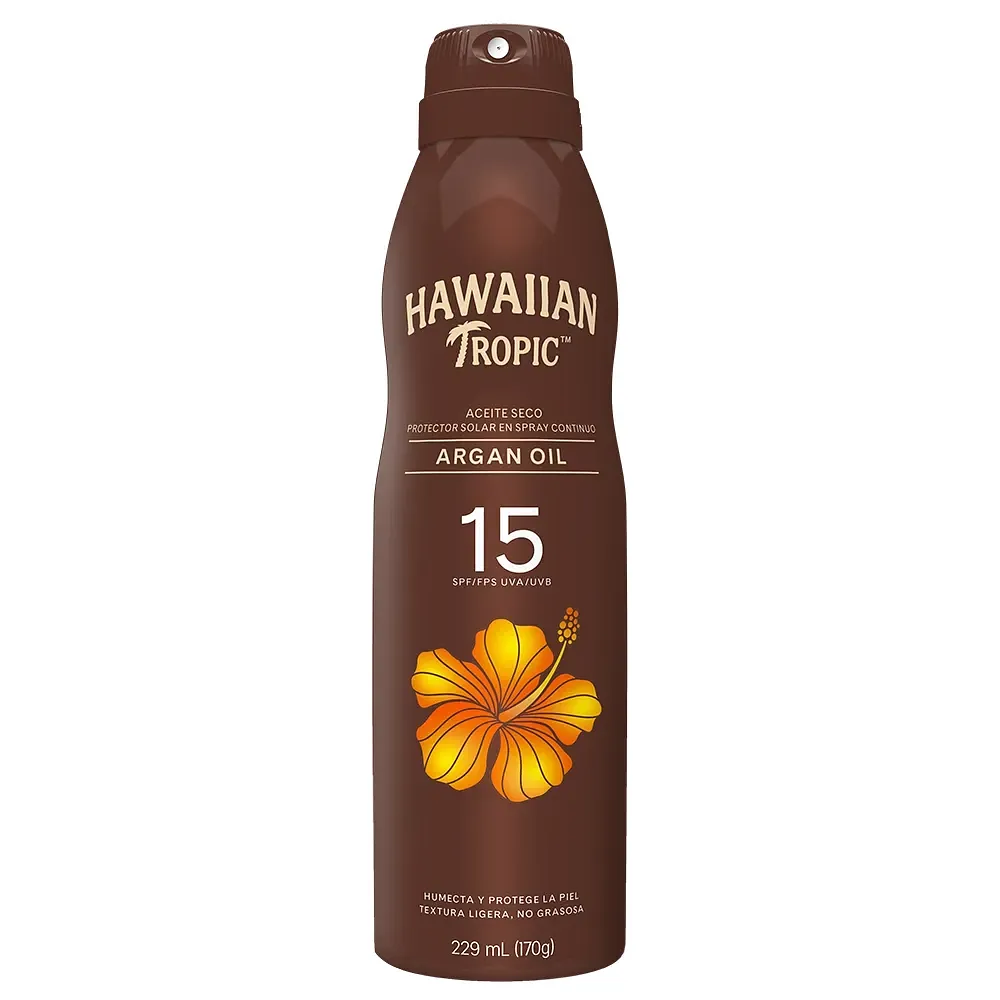 HAWAIIAN TROPIC ARGAN OIL SPRAY 15SPF 220ML