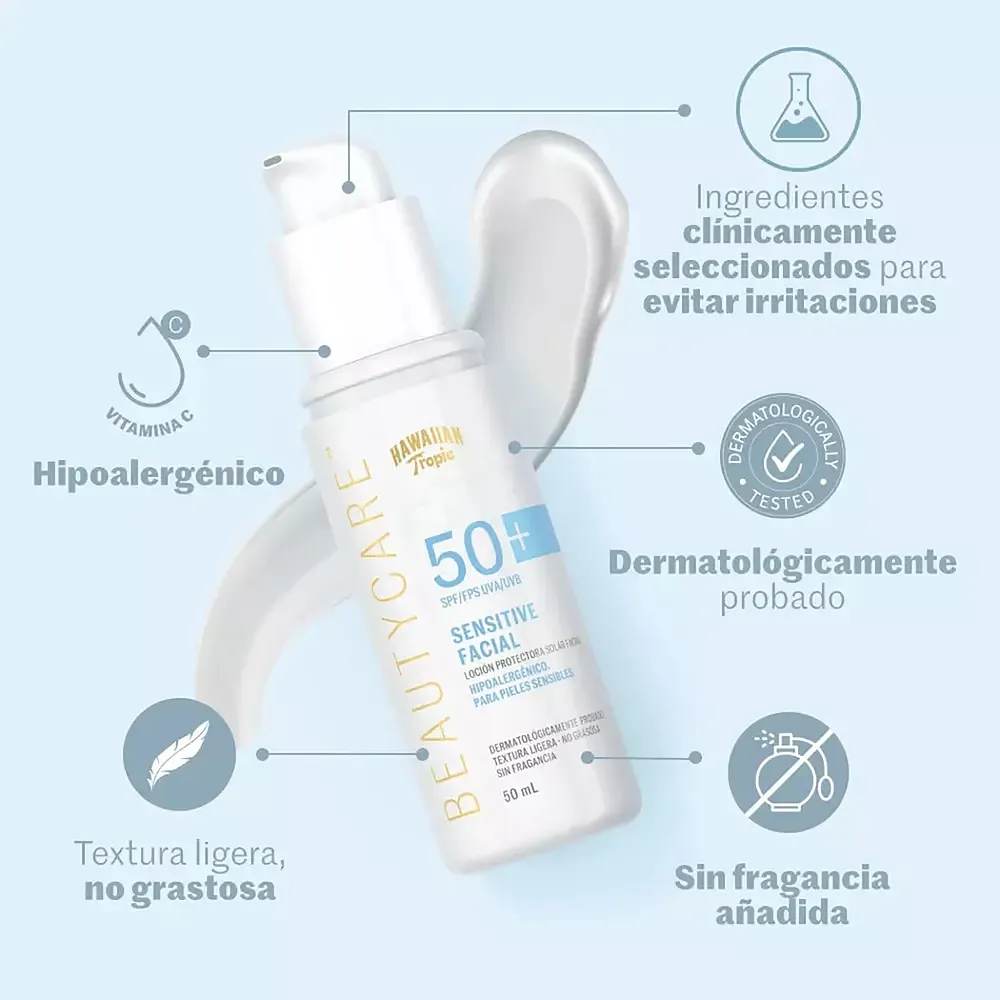 HAWAIIAN TROPIC BEAUTY SENSITIVE FACIAL 50SPF 50ML
