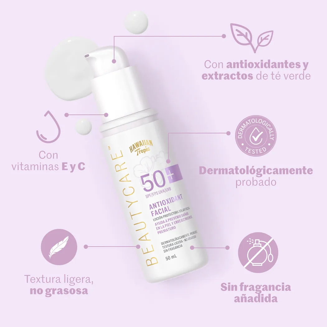 HAWAIIAN TROPIC BEAUTY ANTIOXIDANTE FACIAL 50SPF 50ML