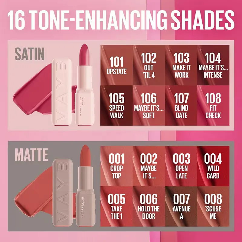 MAYBELLINE SLIP ON LIPSTICK SATIN SPEED WALK 0.12oz